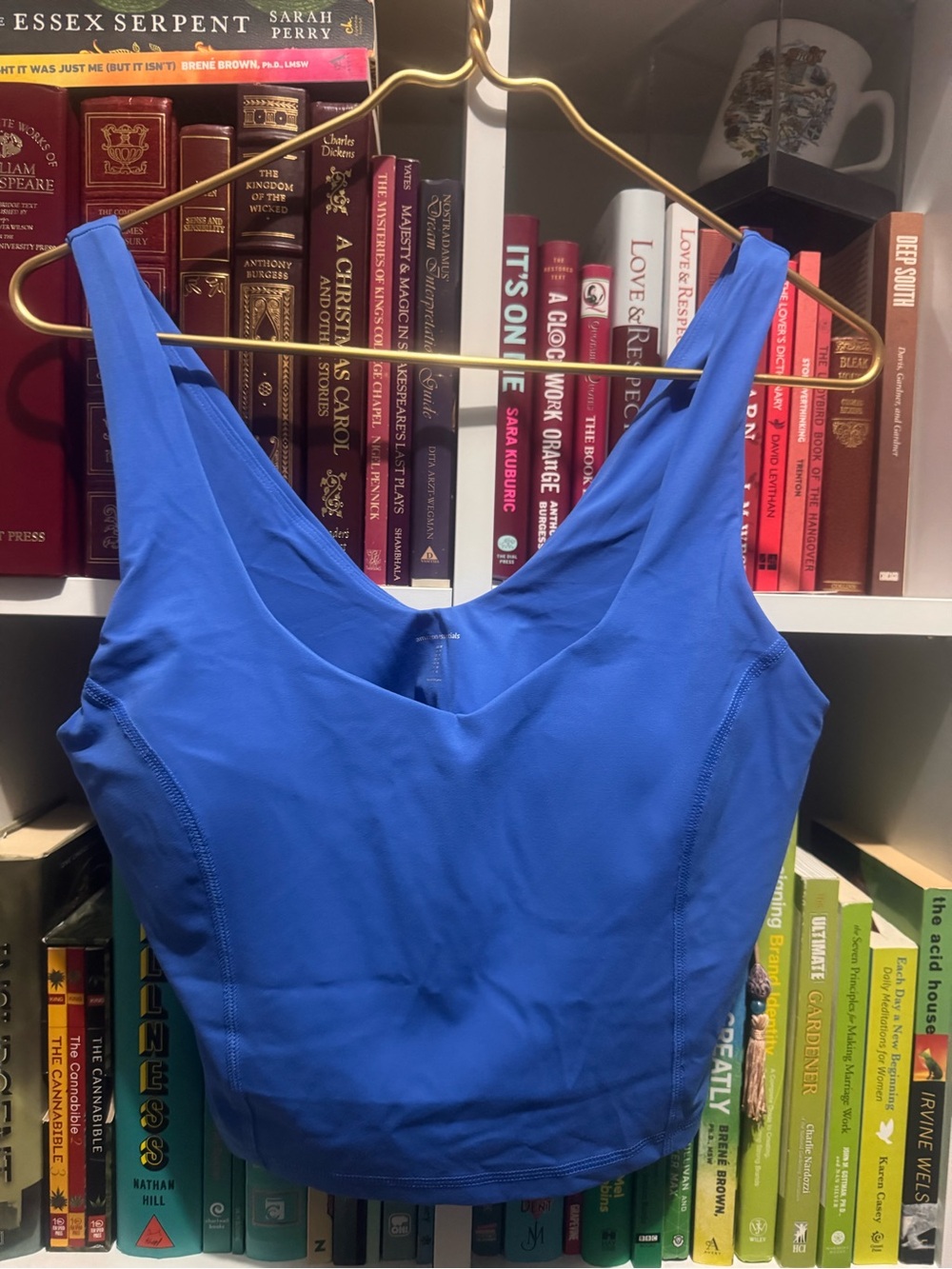 Amazon Essentials Royal Blue V-Neck Crop Tank